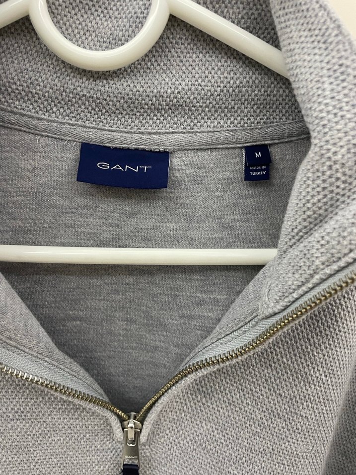 GANT Gri Yarım Fermuarlı Yak Erkek Sweatshirt - Görsel 4