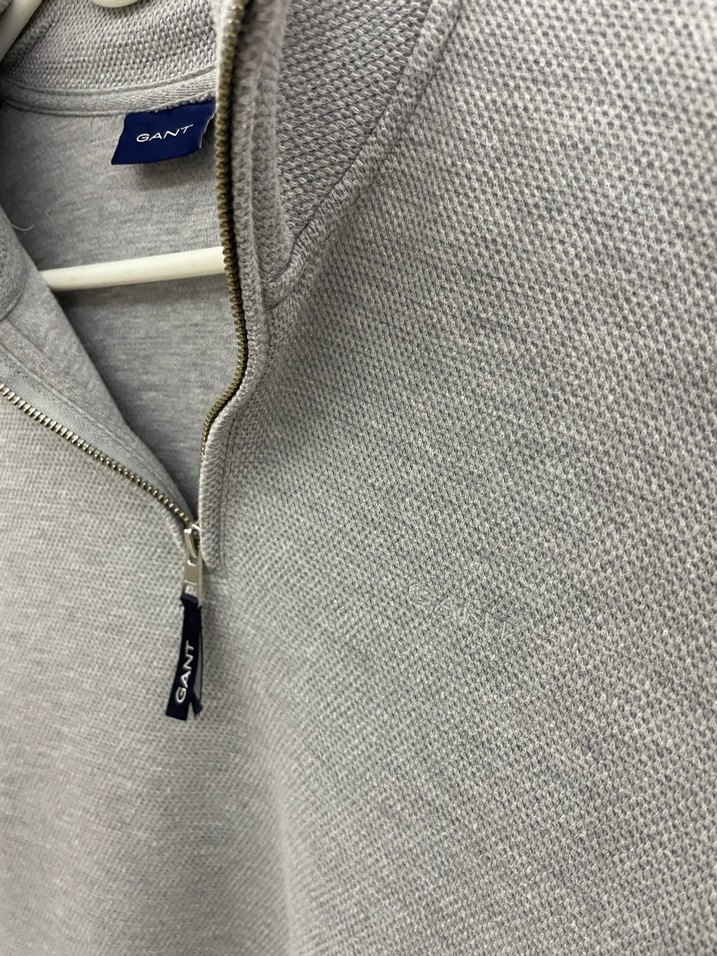 GANT Gri Yarım Fermuarlı Yak Erkek Sweatshirt - Görsel 2