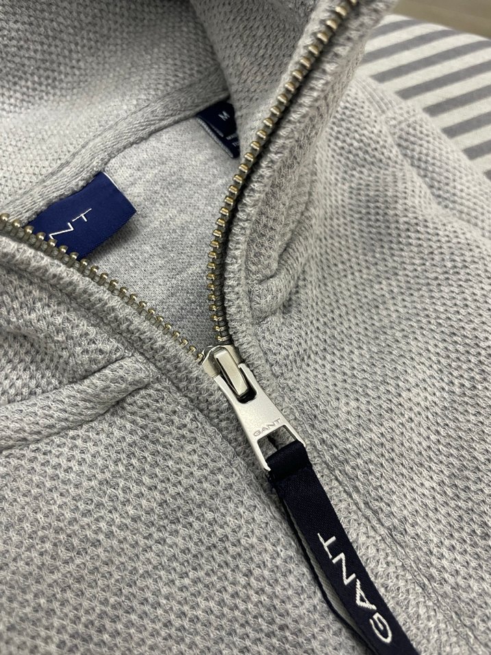 GANT Gri Yarım Fermuarlı Yak Erkek Sweatshirt - Görsel 3