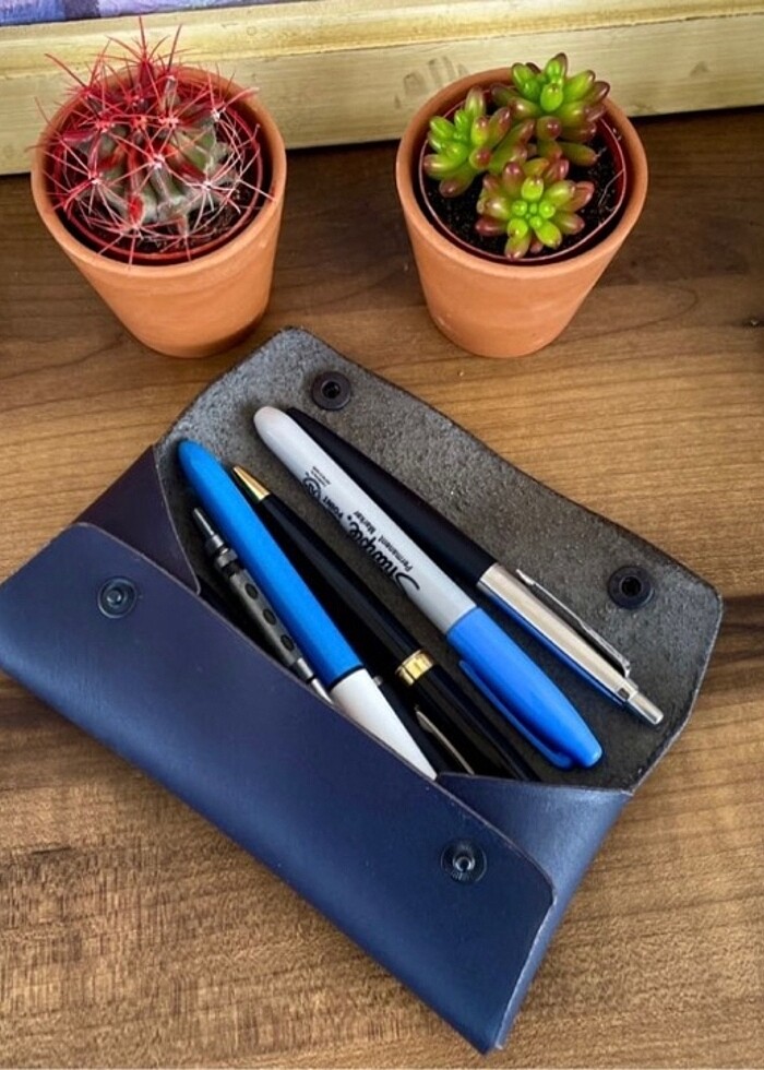 El Yapımı Deri Kalemlik - Görsel 2