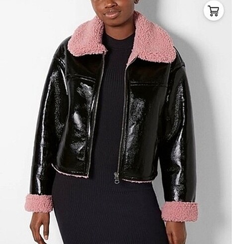 Bershka suni yünlü vinil ceket