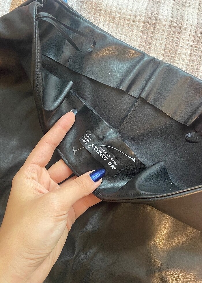 şortlu deri etek - Görsel 4