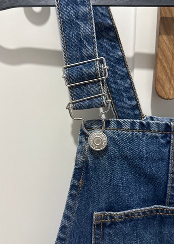 Kadın Lacivert Denim Kısa Tulum - Görsel 2