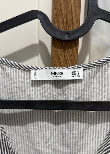 Gri Çizgili Kısa Mango Tulum - Görsel 4