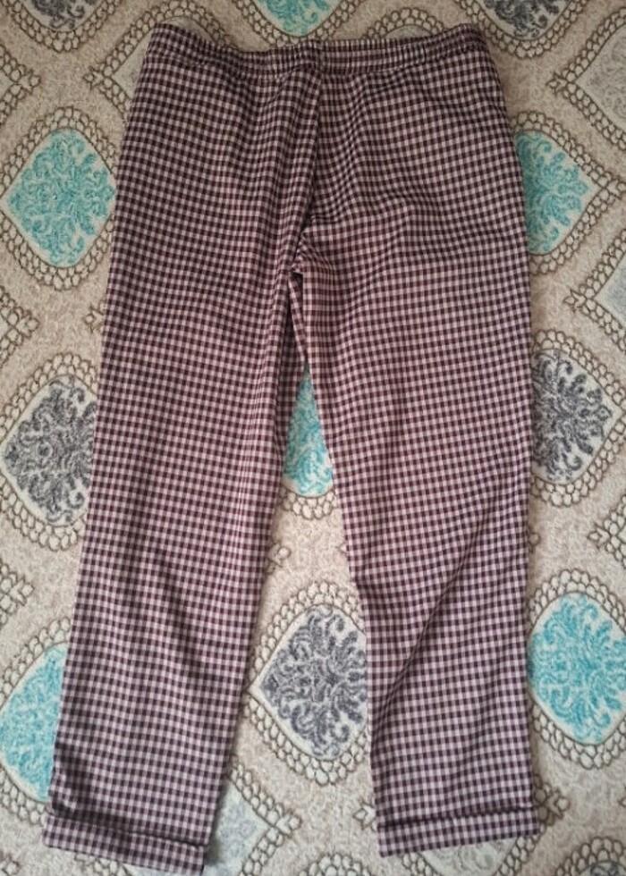 Koton bordo XL paça detaylı pantolon - Görsel 3