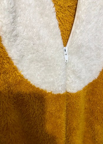 Sarı Leopar Desenli Peluş Bebek Tulumu - Görsel 4