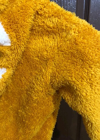 Sarı Leopar Desenli Peluş Bebek Tulumu - Görsel 7