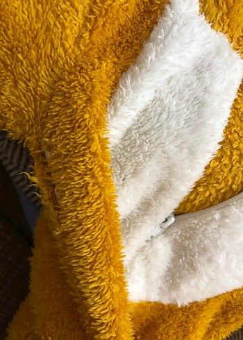 Sarı Leopar Desenli Peluş Bebek Tulumu - Görsel 3