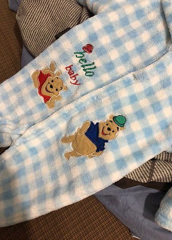 Mavi Bebek Peluş Tulum Kapüşonlu - Görsel 9