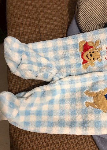 Mavi Bebek Peluş Tulum Kapüşonlu - Görsel 8