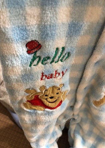 Mavi Bebek Peluş Tulum Kapüşonlu - Görsel 4