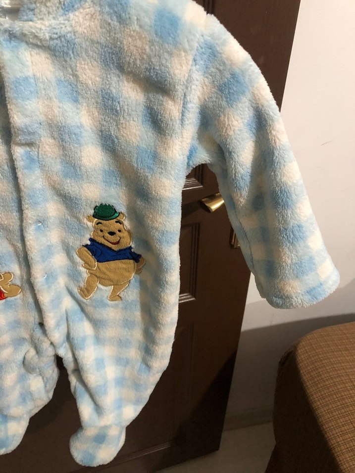 Mavi Bebek Peluş Tulum Kapüşonlu - Görsel 3