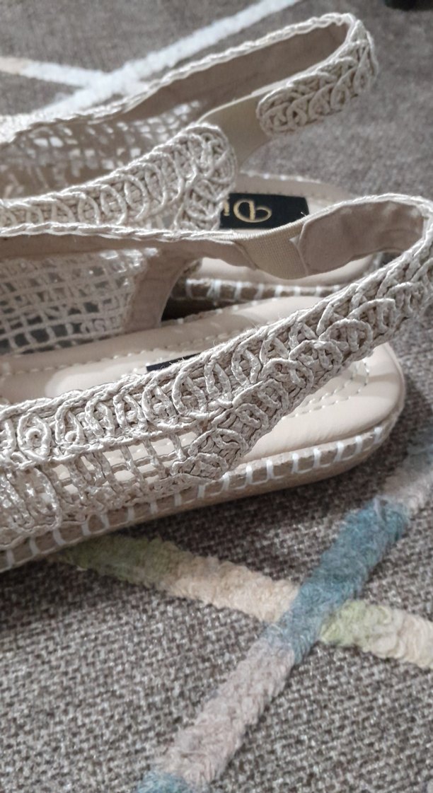 Kadın Beyaz Nakışlı Örgü Espadril Dolgu Topuk - Görsel 3