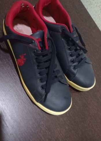 Siyah Kırmızı Bağcıklı Kadın Sneaker