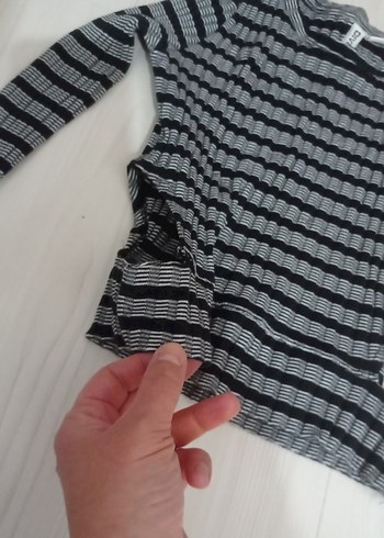 Dilvin Gri Zebra Desenli Balıkçı Yaka Triko Kazak