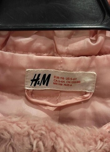 5 Yaş Beden pembe Renk H&M Kürklü mont 