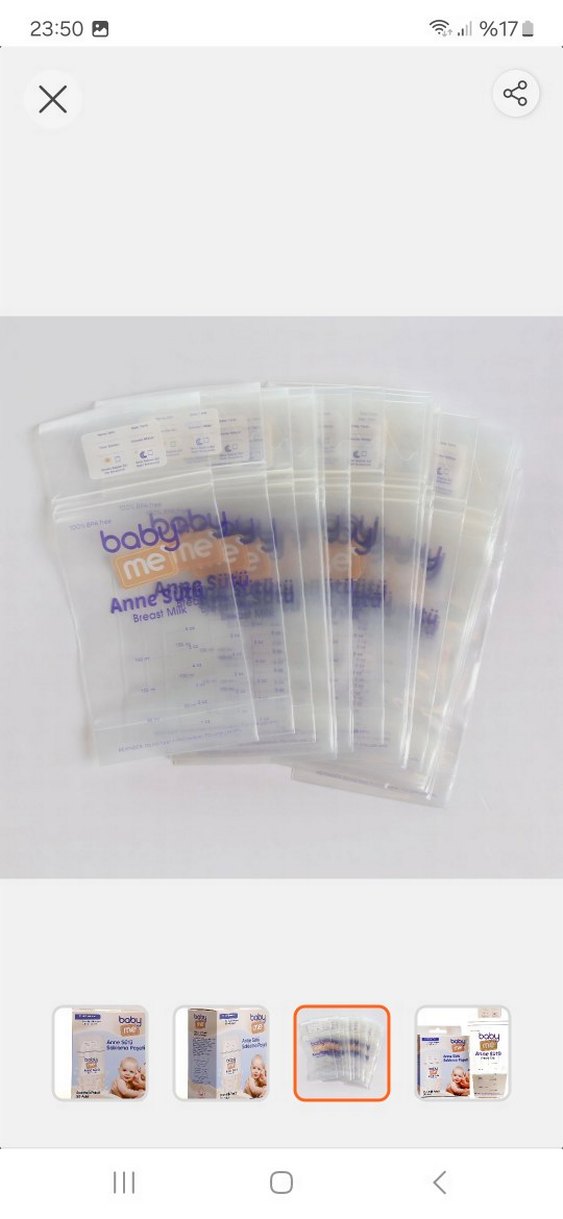 Baby Me Anne Sütü Saklama Poşeti 50 Adet - Görsel 2