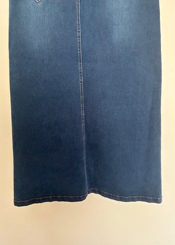 Neways Mavi Uzun Denim Etek - Görsel 7