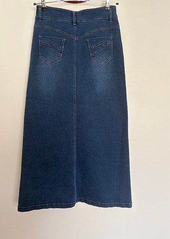 Neways Mavi Uzun Denim Etek - Görsel 5