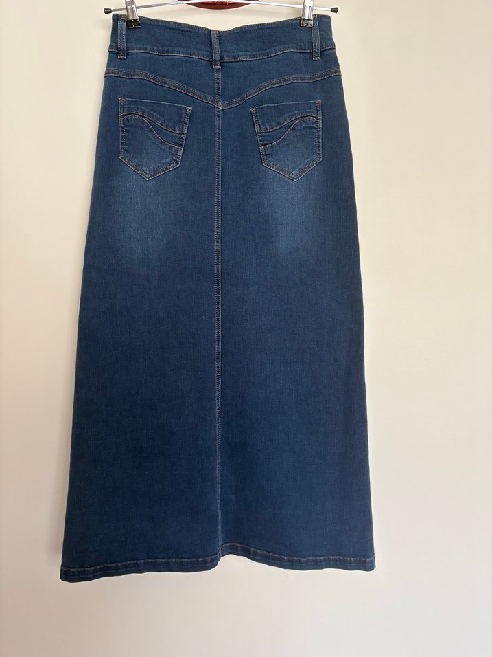 Neways Mavi Uzun Denim Etek - Görsel 5