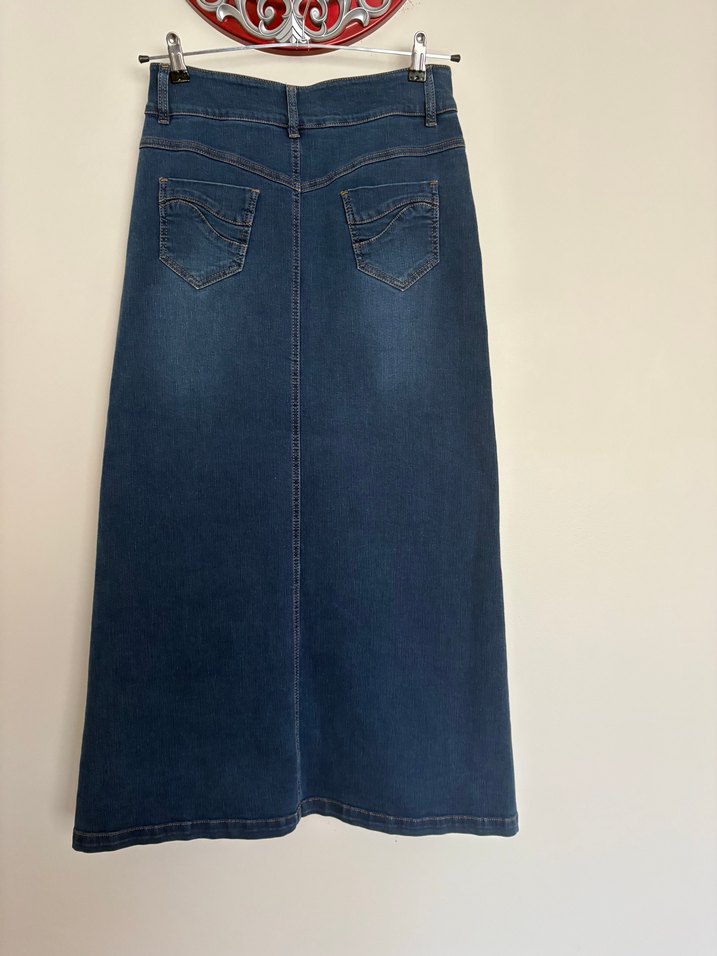 Neways Mavi Uzun Denim Etek - Görsel 4