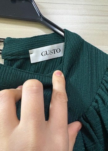 Uzun Fırfırlı Yeşil Bohem elbise tunik - Görsel 2