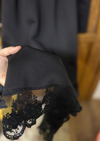 Uzun Siyah scuba Kadın Elbise - Görsel 3