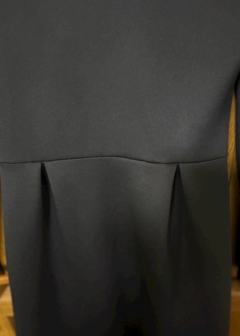 Uzun Siyah scuba Kadın Elbise - Görsel 2