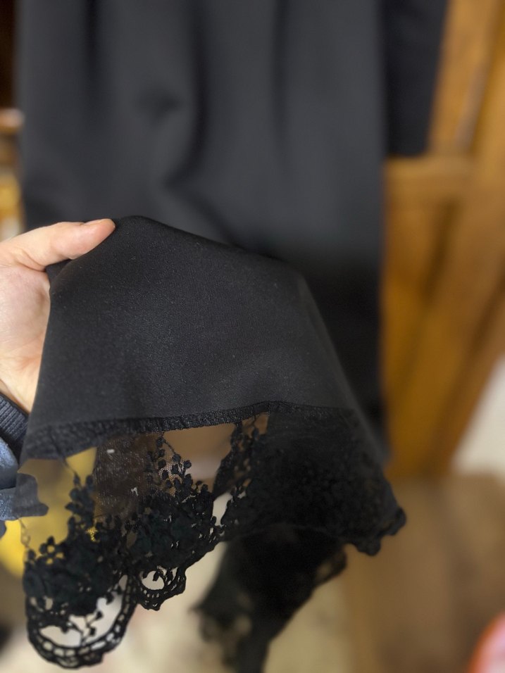 Uzun Siyah scuba Kadın Elbise - Görsel 3