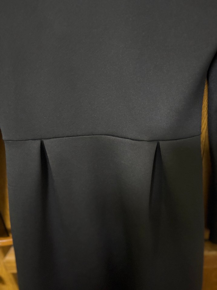 Uzun Siyah scuba Kadın Elbise - Görsel 2