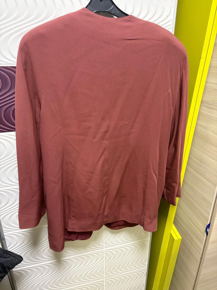 Düğmeli Vintage Bordo Ceket - Görsel 2