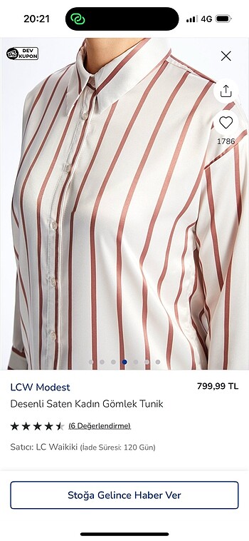 LC Waikiki Çizgili saten gömlek