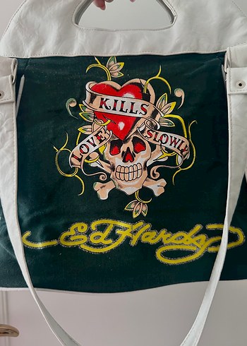  Beden Ed hardy Deri Rock Punk Kadın Çanta
