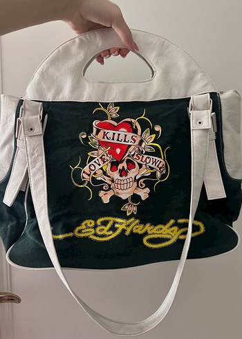 Ed hardy Deri Rock Punk Kadın Çanta