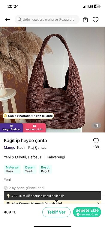 Hasır çanta