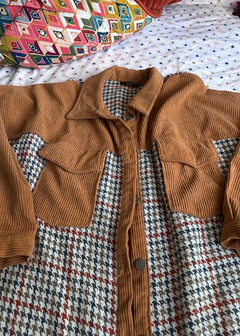 Bohem Tarz Uzun Kollu Düğmeli Kahverengi Gömlek - Görsel 2