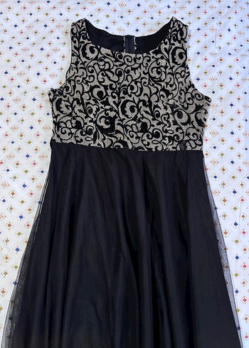 Nakışlı ve Boncuk Detaylı Siyah Uzun Abiye Elbise - Görsel 2