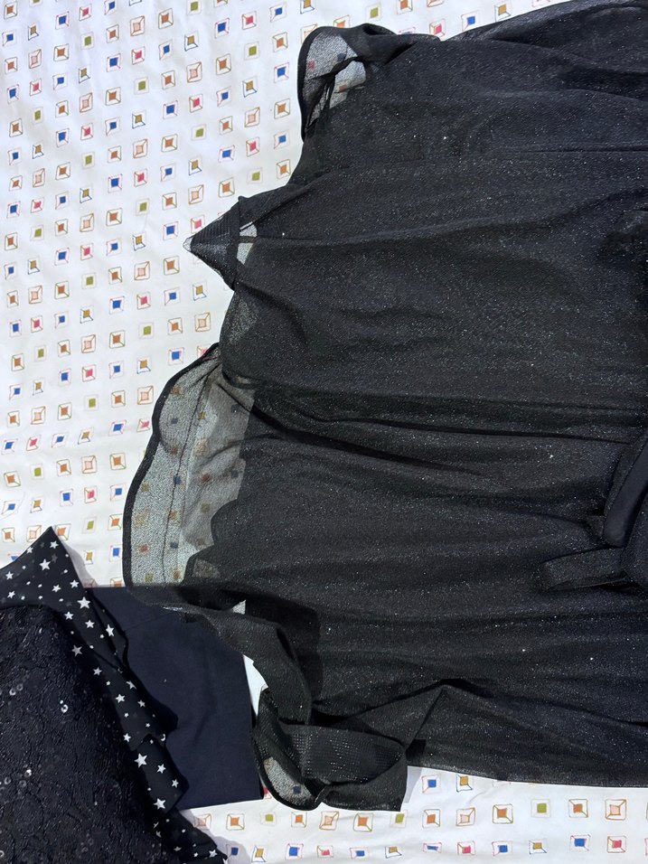 Uzun Siyah V Yaka Drapeli Abiye Elbise - Görsel 3