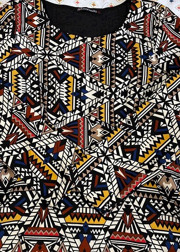 Boncuk Detaylı Bohem Desenli Hamile Tuniği - Görsel 2