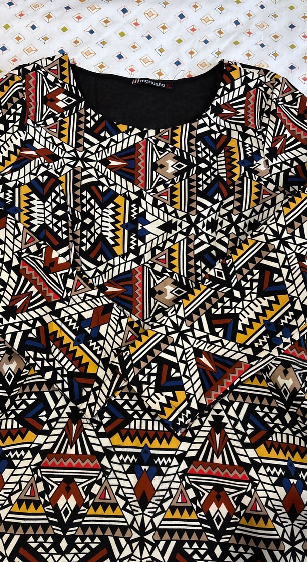 Boncuk Detaylı Bohem Desenli Hamile Tuniği - Görsel 2