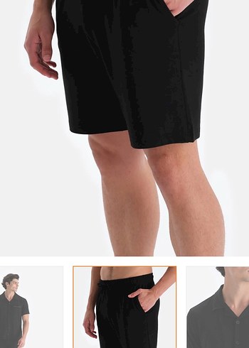 Erkek Siyah Kısa Kollu Mini Pijama Takımı - Görsel 4