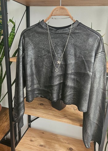 Gri Kadın Mini Sweatshirt