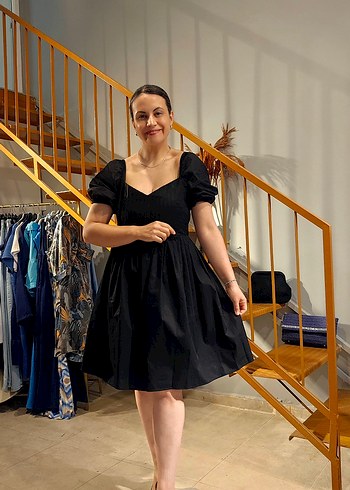 Abiye Siyah Midi Vintage Elbise