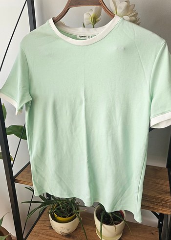 Koton Yeşil Pastel Kadın Tişörtü, Kısa Kollu, Salaş