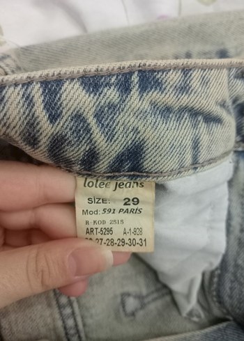Dökümlü Kesim Bej Denim Pantolon - Görsel 3