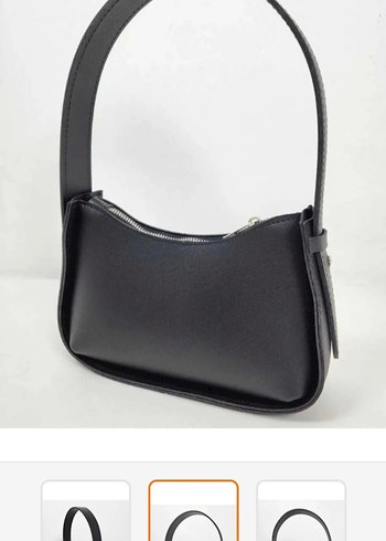 Kadın Siyah Deri Tokalı Omuz Çantası - Görsel 2
