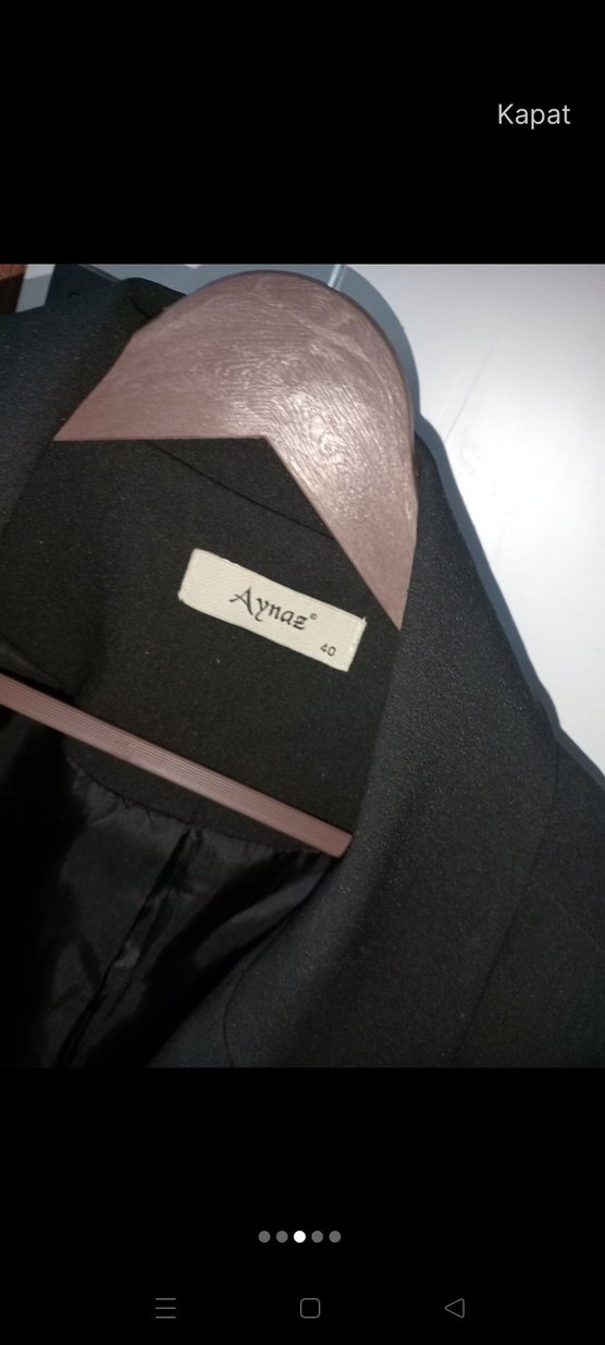 Düğmeli Siyah Kadın Blazer Ceket - Görsel 3