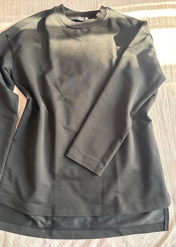 Siyah Rahat Kesim Kadın Sweatshirt - Görsel 4