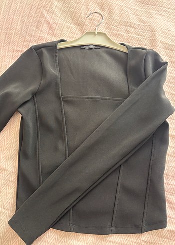 Siyah V Yaka Kadın Bluz - Görsel 2