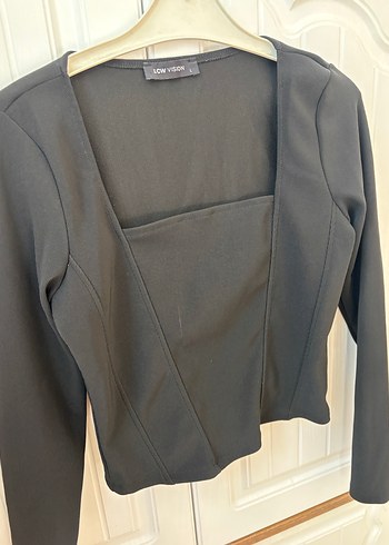 Siyah V Yaka Kadın Bluz - Görsel 3